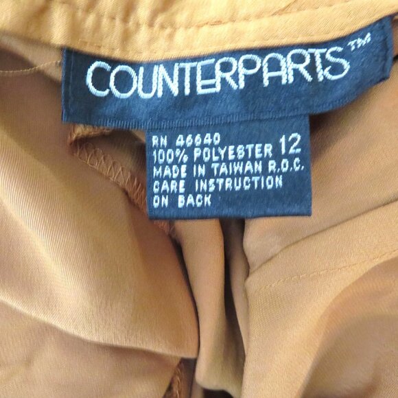 Vintage 80s Counterparts Womens Copper Satin Camisole & Pleated Pants Set Small - Picture 12 of 12
